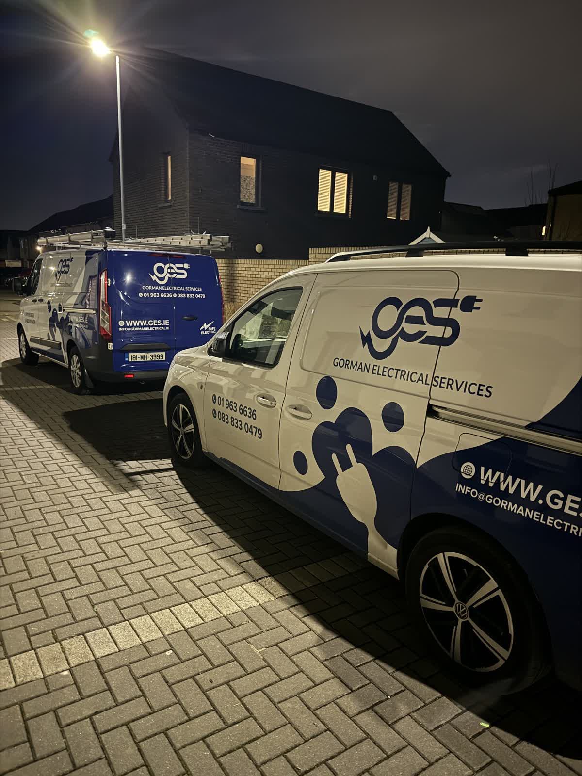 Gorman Electrical Services vans — professional electricians serving all Dublin areas